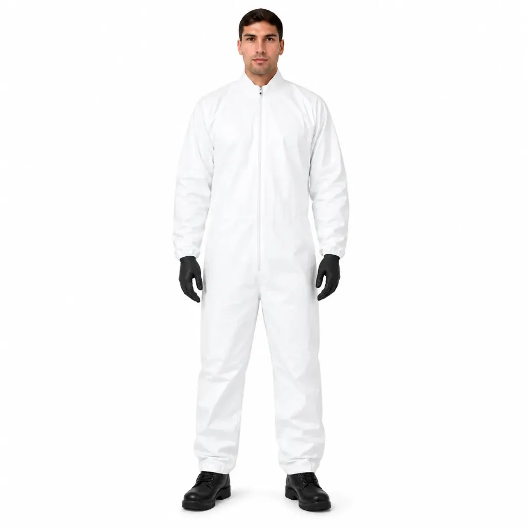 RADNOR Non-Hooded Posi-Wear Disposable Coveralls, 25 Pack