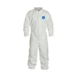 DuPont TY125 White Tyvek® 400 Non-Hooded Coverall, Elastic Wrist and Ankle, 25/case