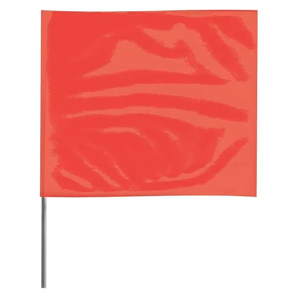 Vinyl Marking Flag, 21"x3.5"x2.5" 100/Case (Fluorescent Red)